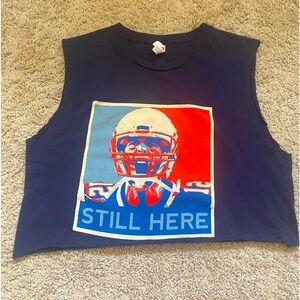 Dark Blue Cut-Off Tom Brady Crop Top